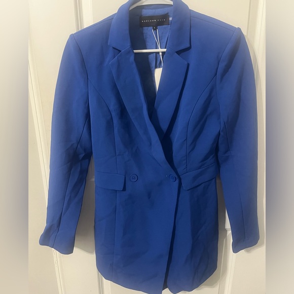 Endless Rose Blazer Romper‎ Blue NWT Large - Picture 4 of 5